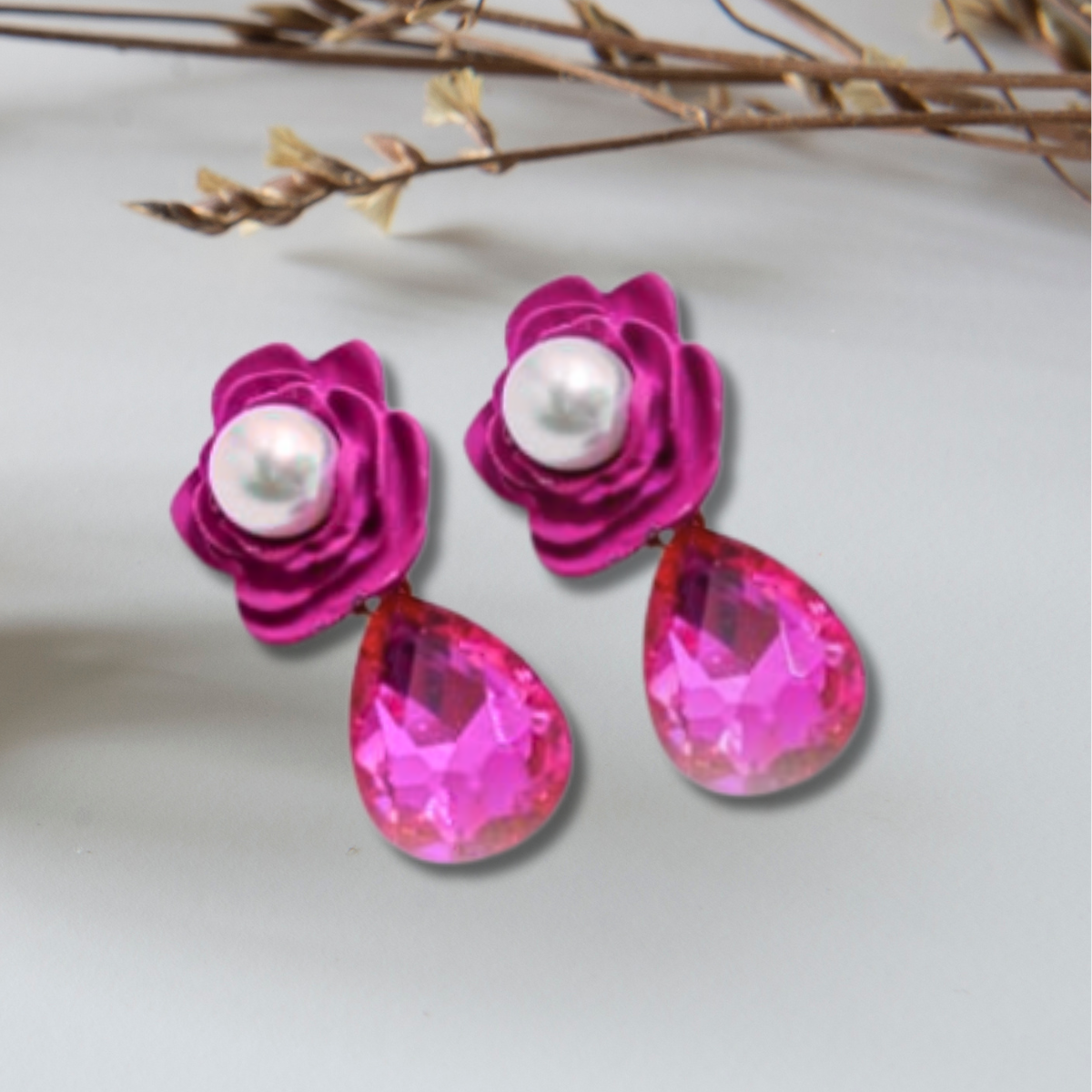 Pearl & Diamond Drop Earrings AJ08221634
