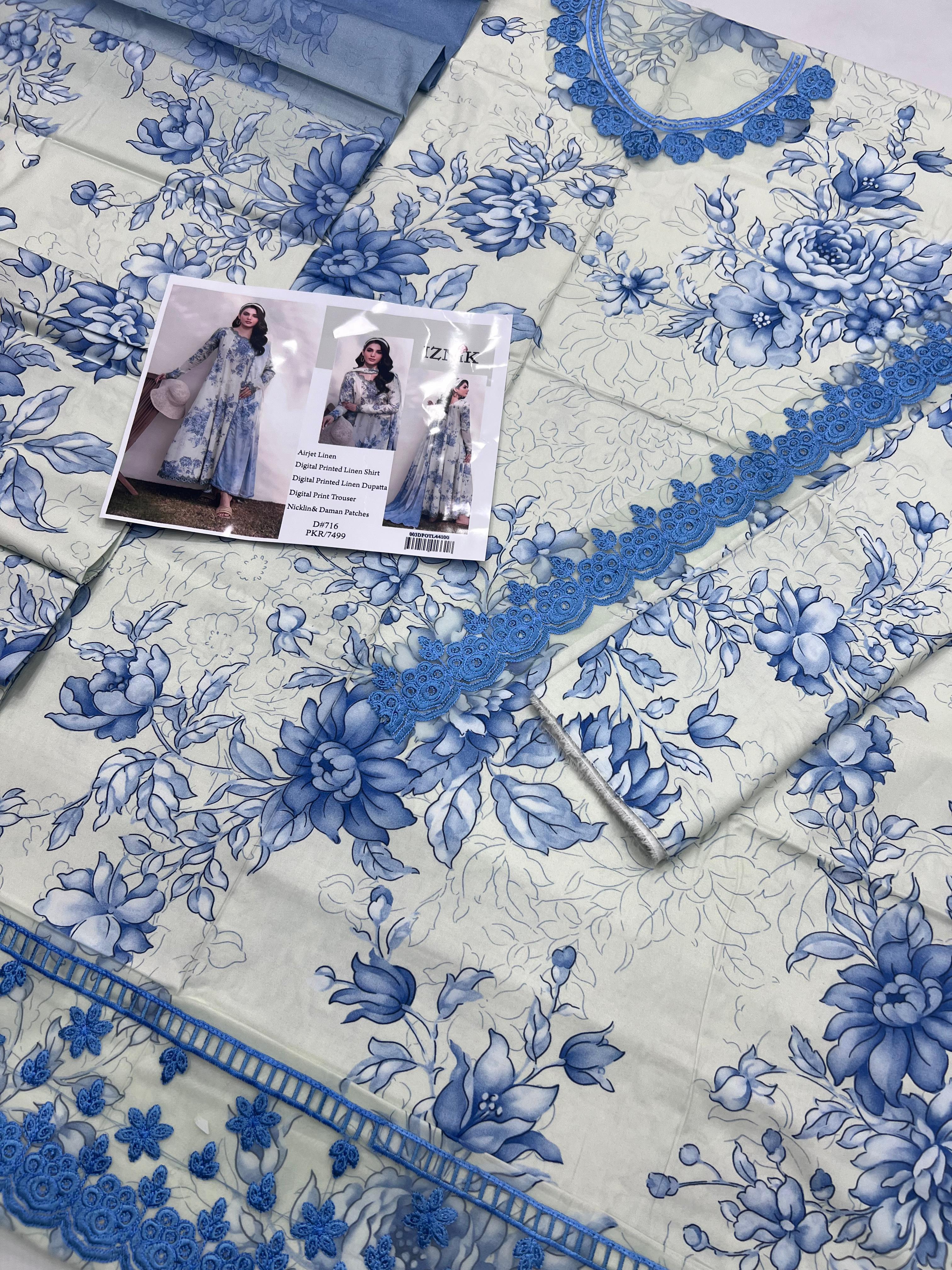 Unstitched Diamond Linen 3pc SS08251254