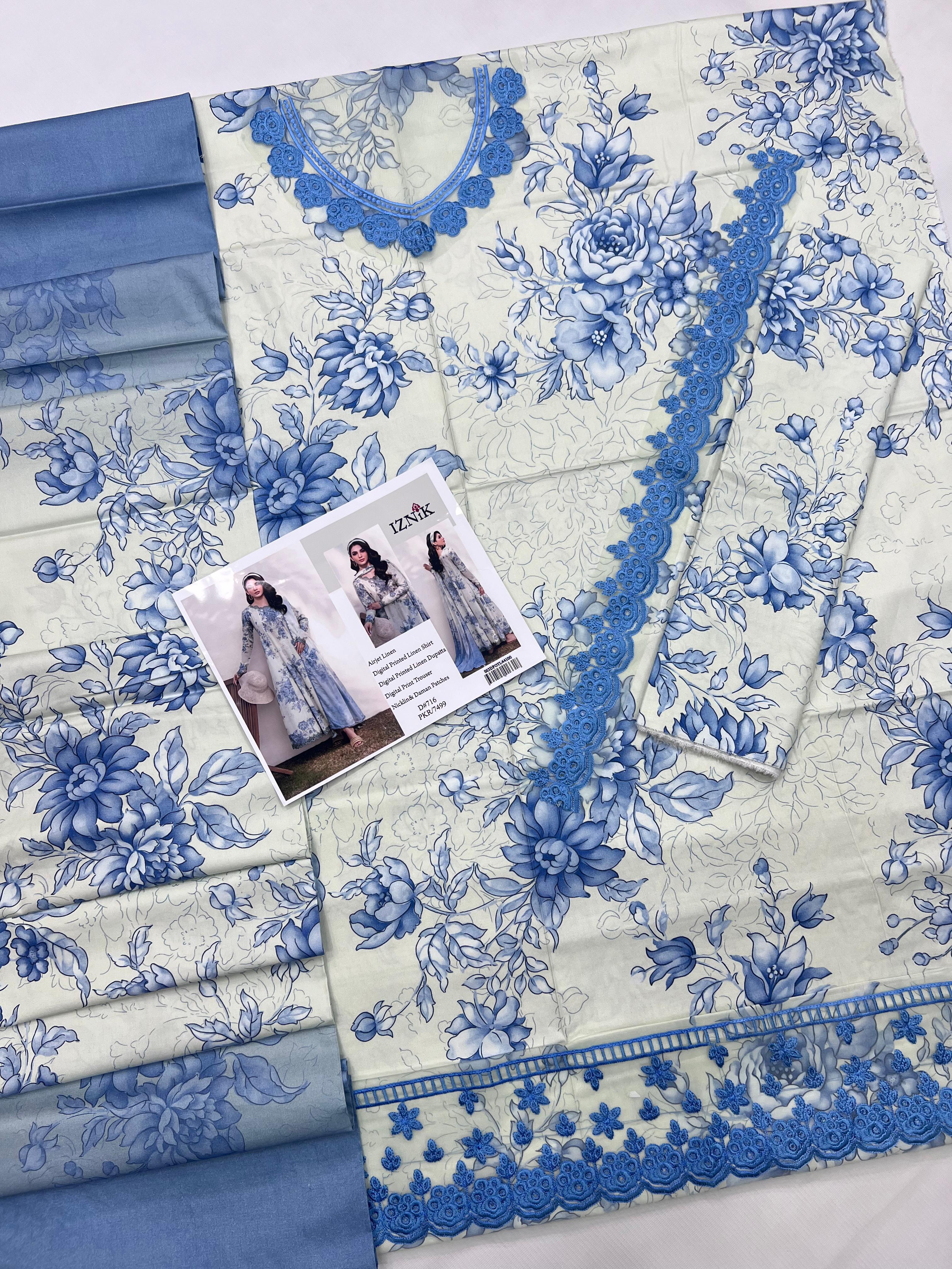 Unstitched Diamond Linen 3pc SS08251254