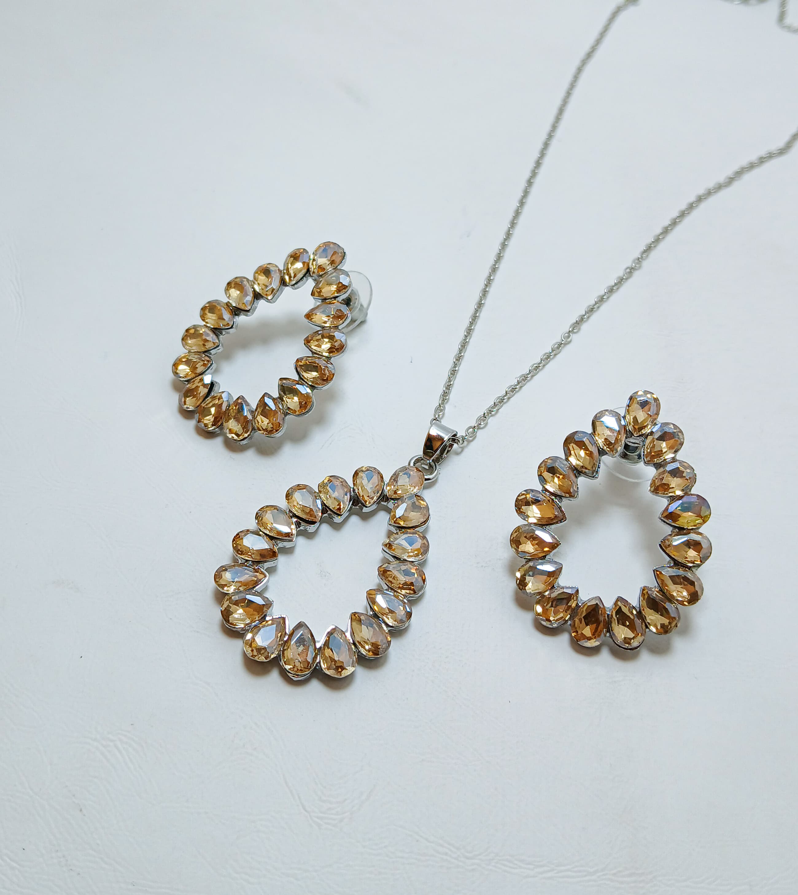 Zircon Drops Pendant & Earrings