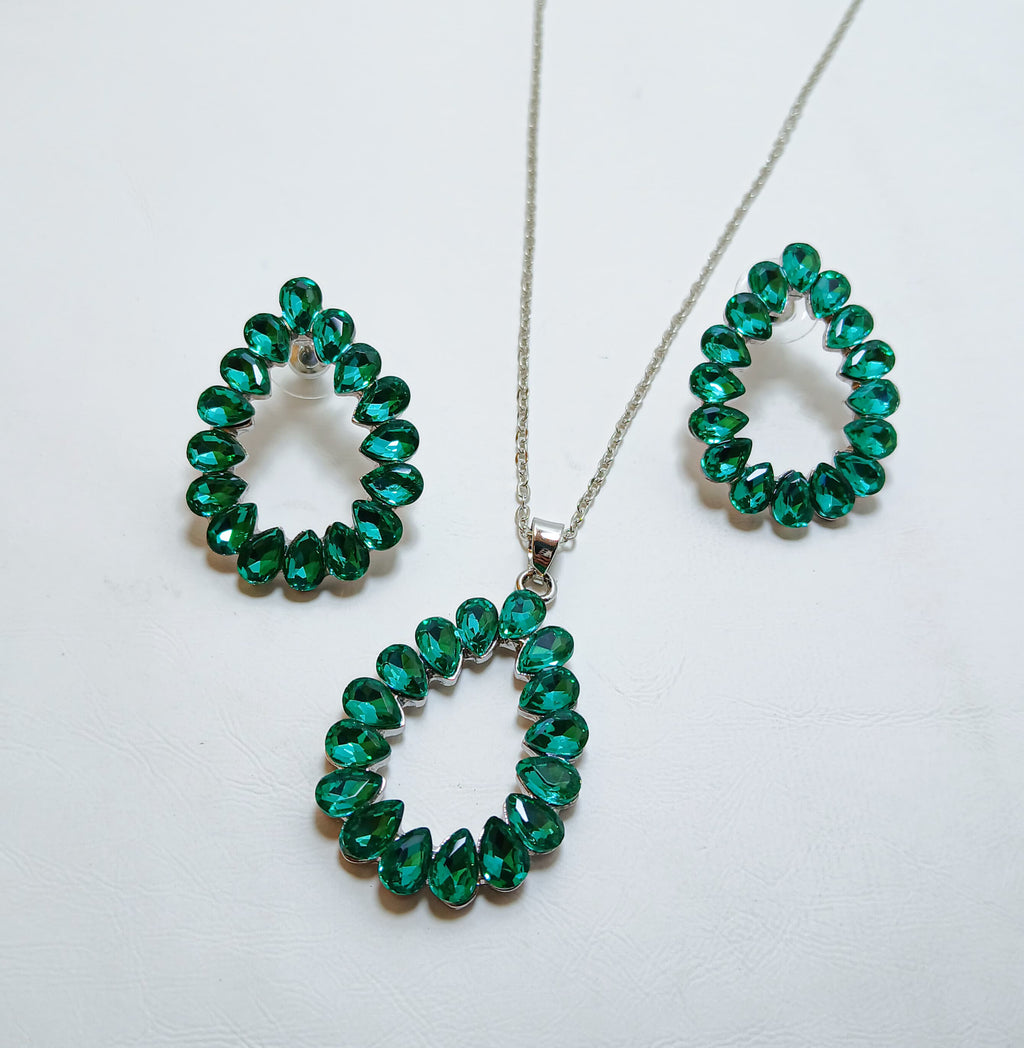 Zircon Drops Pendant & Earrings