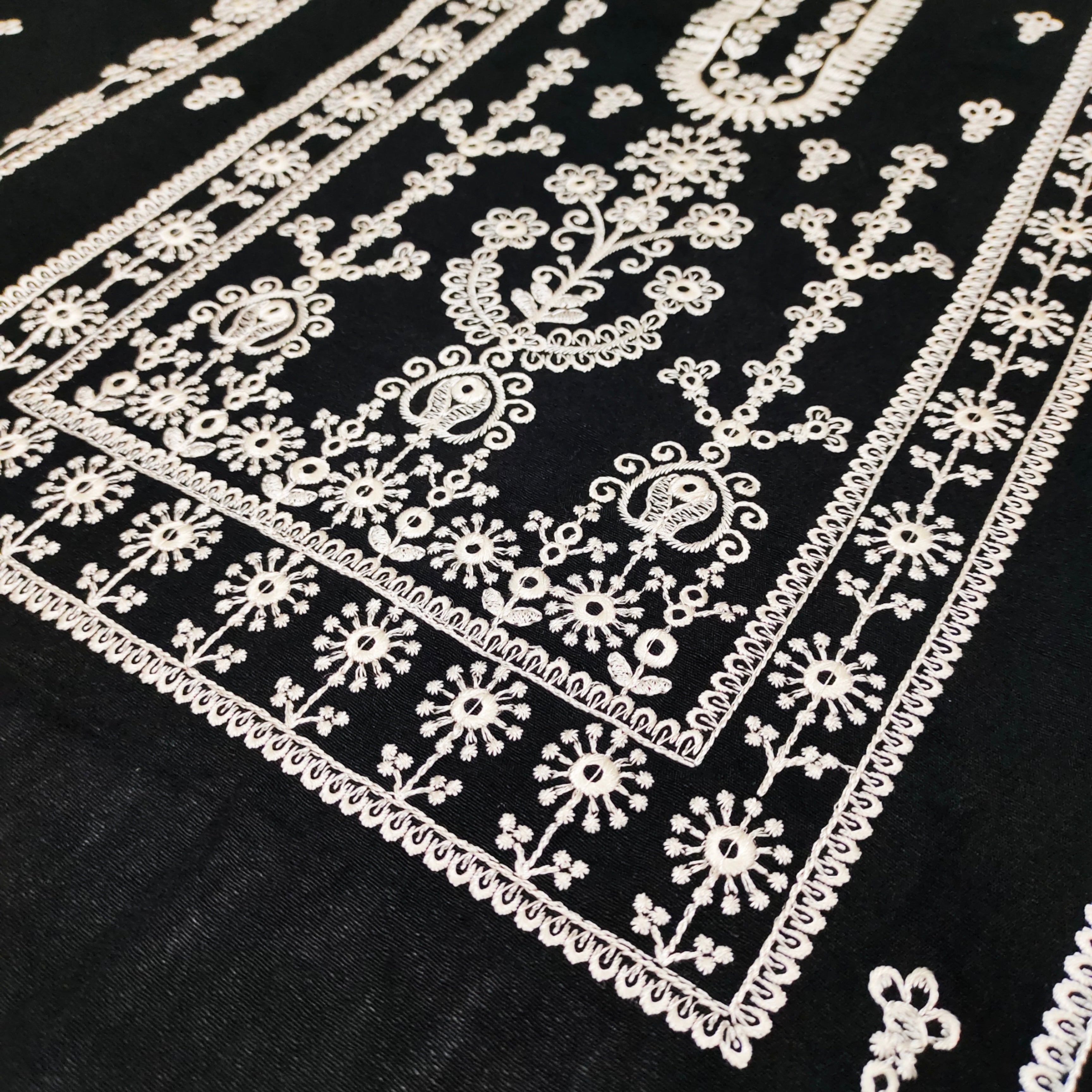 Embroidered Unstitched 2Piece Jet Black Winters Dress