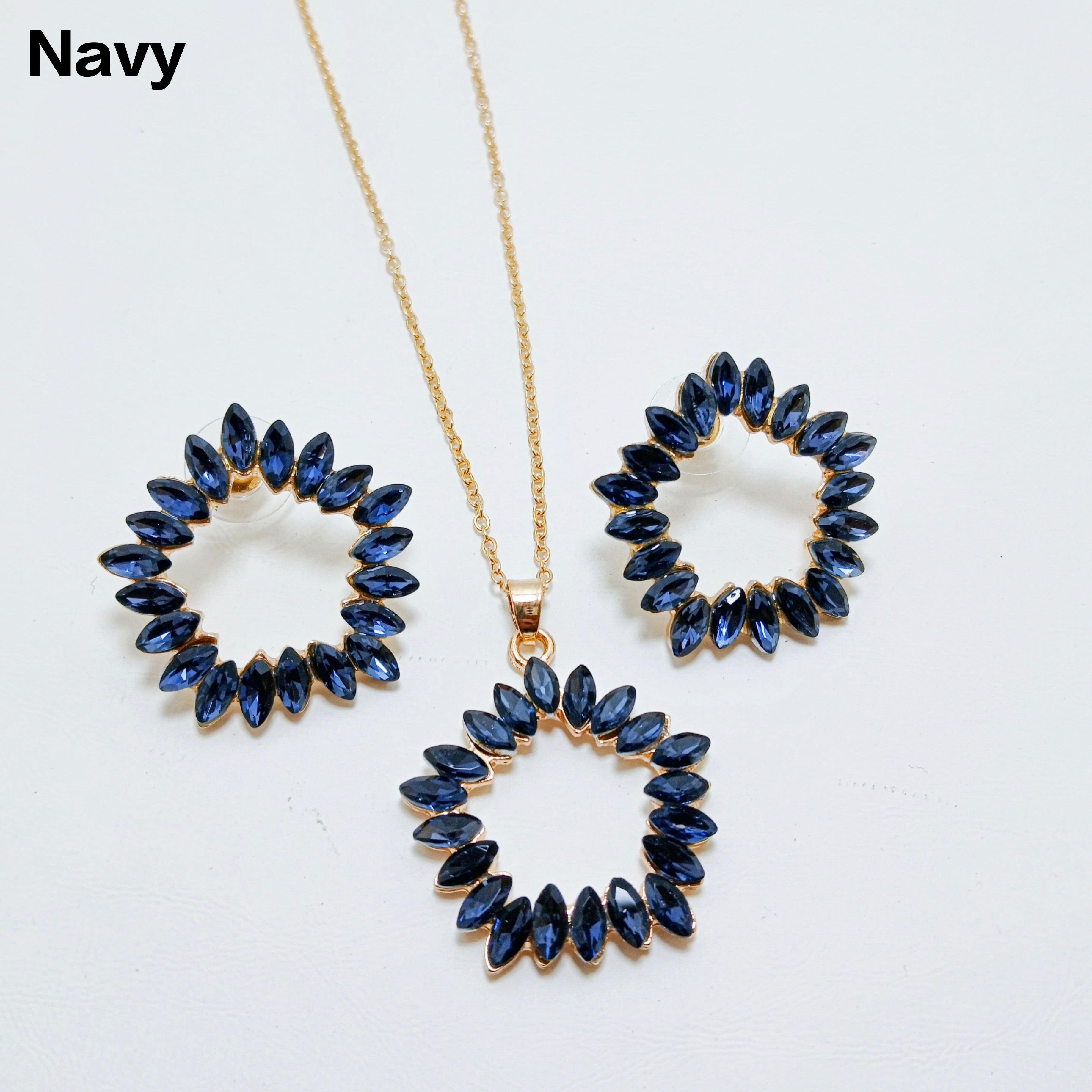 Premium Circle Zircon Pendant & Earrings AJ082610031